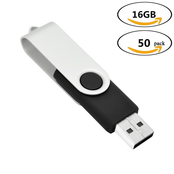 Black Bulk 50PCS Rotating USB 2.0 Full Capacity Thumb Pen Drive 64MB-32GB USB Flash Drive Memory Sticks for Computer Laptop Macbook Tablet