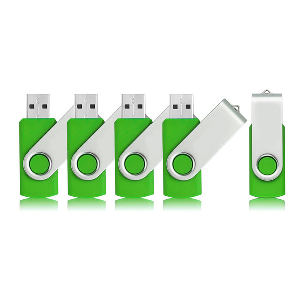 Green 5PCS/LOT 1G 2G 4G 8G 16G 32G 64G Rotating USB Flash Drives Flash Pen Drive High Speed Memory Stick Storage for PC Laptop Macbook