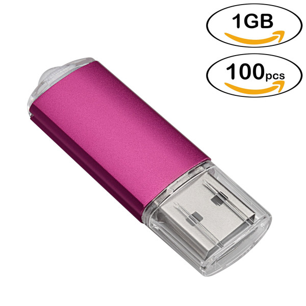 Wholesale 100pcs Rectangle USB Flash Drives 1GB Flash Pen Drive High Speed Thumb Memory Stick Storage for Computer Laptop Tablet Multicolors