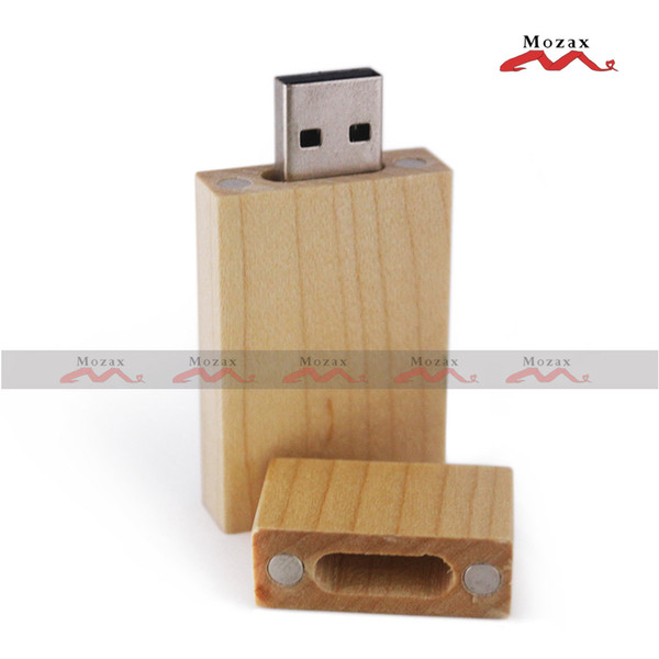 50PCS 128MB/256MB/512MB/1GB/2GB/4GB/8GB/16GB Maple Wood USB Drive Stick Memory Flash Thum Stick Light Color Wooden Pendrive