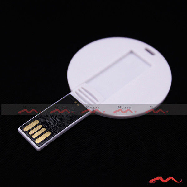 10PCS 128MB/256MB/512MB/1GB/2GB/4GB/8GB/16GB Round Card USB Drive 2.0 Real Storage Memory Flash Pendrive Blank White Suit for Color Print
