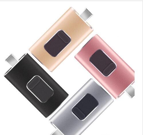 New 64GB/128GB/ 3 IN 1 OTG Dual USB Memory i Flash Drive U Disk for iPhone Android/IOS PC 32gb