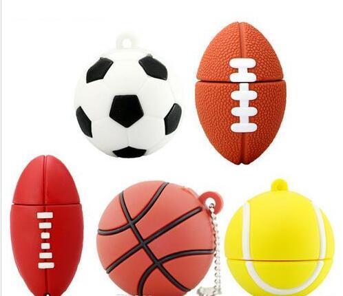 Football USB Stick 8GB 16GB 32GB 64GB Cartoon Basketball Flash Drive USB 2.0 Flash Memory Disk Pen Drive For Gift 128GB