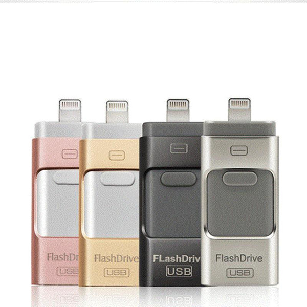 USB flash drive for iphoneU Disk 3 in 1 Pen Drive USB Flash Drive U Disk Memory Stick for Apple iPhone 5 5S 6 6s plus iPad OTG Pendrive U03