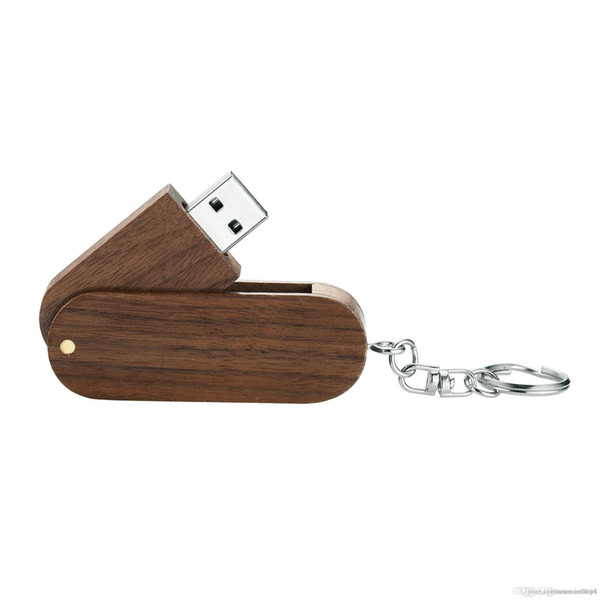 New brand Rotation Solid Wood High Speed USB 2.0 Flash Drive Memory Stick 8GB 16GB 32GB Pendrive Thumb Disk with Wooden Box e93