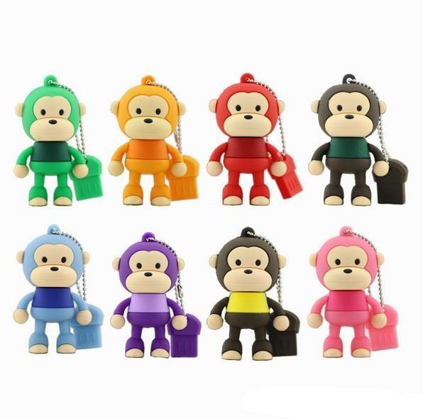 USB Flash Drive Monkey Model U Stick 64G 32G 16G 8G 4G Pendrive USB 2.0 Wholesales Pen Drive Memory Flash Drive U Disk U100