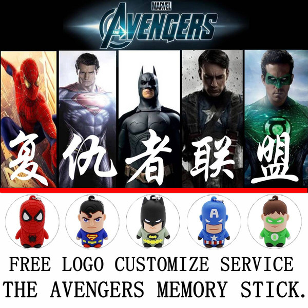 Superhero Usb Stick Usb 2.0/3.0 Flash Drive 8gb/16gb/32gb/64gb Case Cartoon Cute Characters Best Wholesale Price Mini Oem Usb Flash Drive