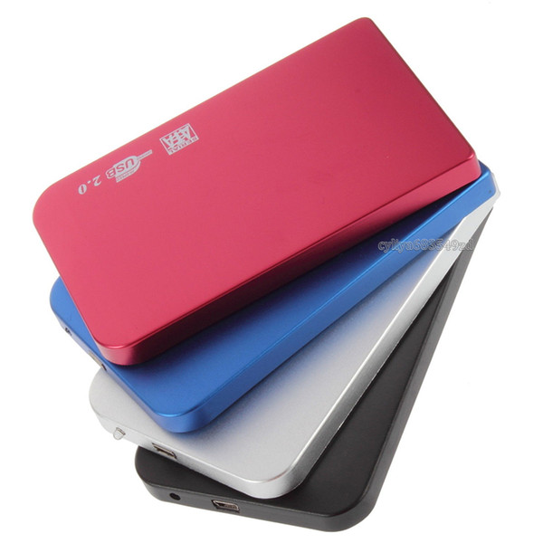 4 Color S2502 EL5018 USB 2.0 HDD Hard Drive Disk HDD Enclosure External 2.5 Inch Sata HDD Case Box Super Slim Aluminum alloy Mobile Disk