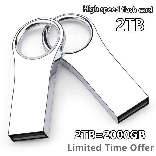 2TB Silver Mini USB 3.0 Creative Personality Flash Drive USB Flash Drives 2TB Pen Drive Pendrive Flash U Disk Storage