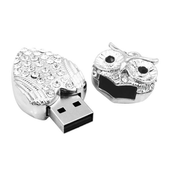 Real Capacity Metal Owl USB Flash Drive Diamond Nighthawk Pendrive 32GB~ 128GB