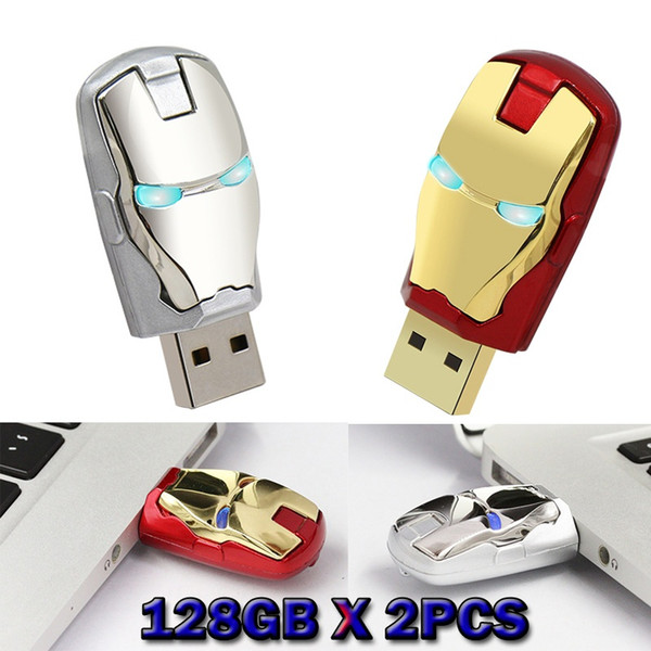 Real Capacity Avengers iron man Led lighting pen drive usb flash drive 32GB~128GB