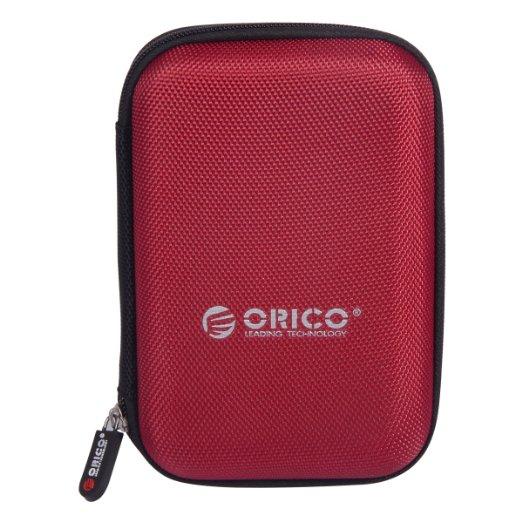 ORICO External EVA Hard Drive Protective Case Cover Bag for 2.5-Inch Hard Drive Red