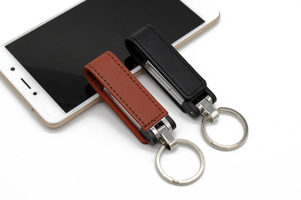 6 colour leather +key chain model usb flash drive usb 2.0 4GB 8GB 16GB 32GB pen drive 64GB 128GB usb stick best gift Free Shipping