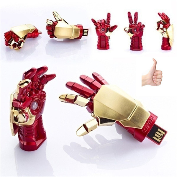 100% Hot sale The avengers Iron Man USB Flash Drive 128GB 64GB 32GB 16GB 8GB Pen Drive Gift USB 2.0 memory stick