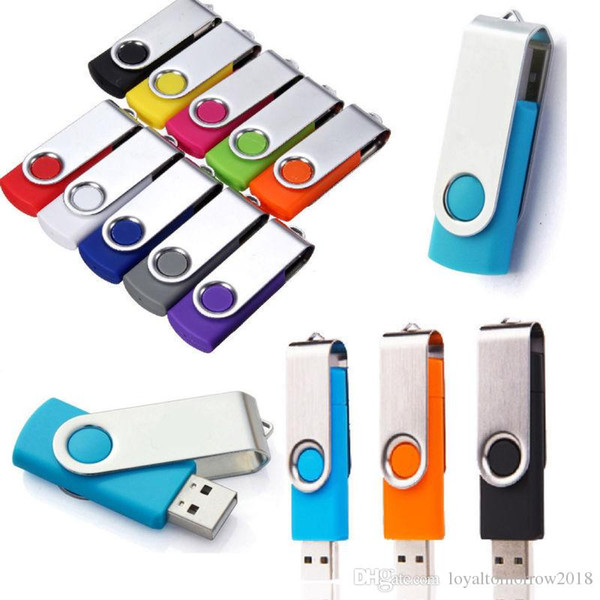 7color Flash Memory Stick Pen Drive U Disk Swivel Key 64GB 32GB 16GB 8GB 4GB USB 2.0 Free Shipping