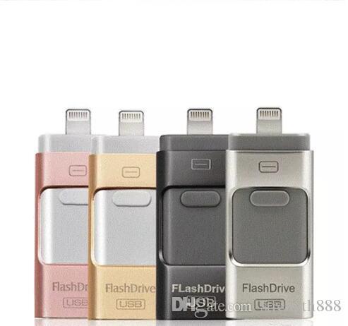 USB flash drive for iphoneU Disk 3 in 1 Pen Drive USB Flash Drive U Disk Memory Stick for Apple iPhone 5 5S 6 6s plus iPad OTG Pendrive