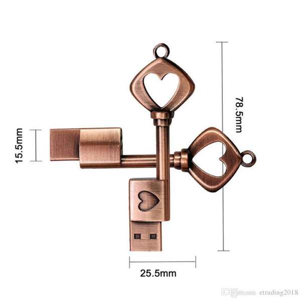 Heart Shape Usb Memory Stick Metal Flash Drive Gift Disk On Key 8GB 16GB 32GB