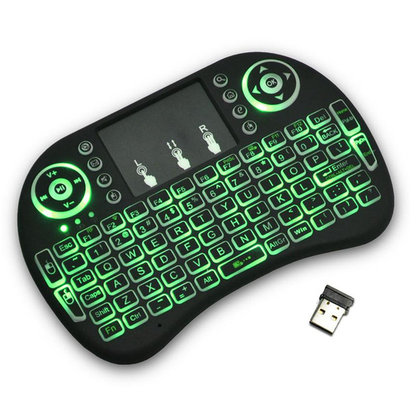 Rii I8 2.4GHz Wireless Mouse Gaming Keyboards White Backlight Multi-color Backlit Remote Control for S905X S912 TV Android Box T95 X96