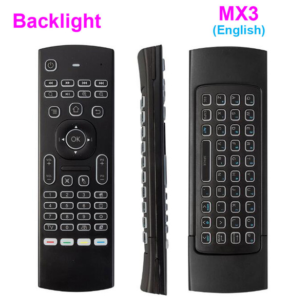 Newest MX3 Air Mouse Backlight MX3 Wireless Keyboard 2.4G Remote Control IR Learning Fly Air Mouse Backlit For Android TV Box PC