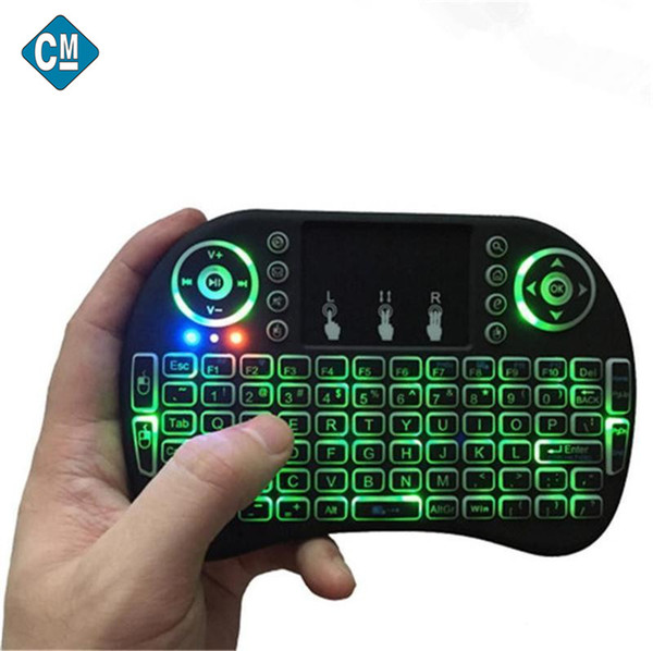 Rii I8 Fly Air Mouse 2.4G Colorful Backlit Backlight Wireless Touchpad Keyboard Multifunction For PC Pad Android TV Box MXQ V88 X96