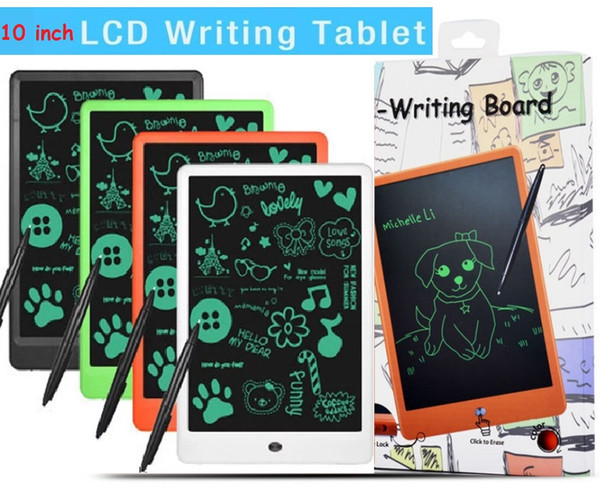 LCD 10 inch Writing Tablet Lcd writing board Blackboard Handwriting Pads Paperless Notepad Whiteboard Memo With Upgraded Pen DHL free