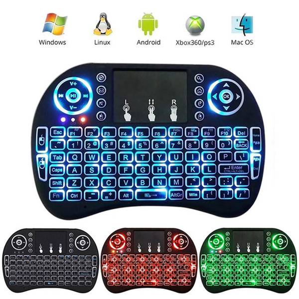 10cs Mini i8 Keyboard Backlit 2.4G Wireless Fly Air Mouse Rechargeable With Backlight Touchpad Remote Controlers For MXQ pro TV Box DHL