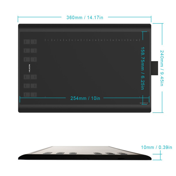 New Huion 1060 Plus Pen Tablet Graphic Drawing Tablet 8192 Level Digital Drawing Board Pen Tablet Digitizer