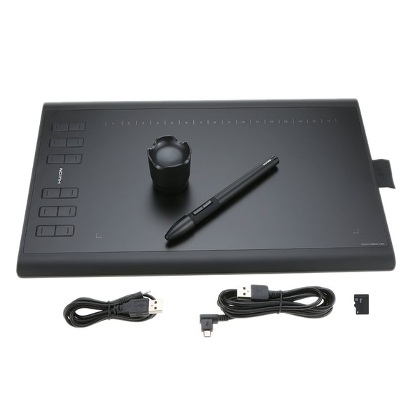 Professional Graphic Drawing Tablet Micro USB Signature Digital Tablets Board 1060PLUS with Painting Rechargeable Pen Holder Writing Pads