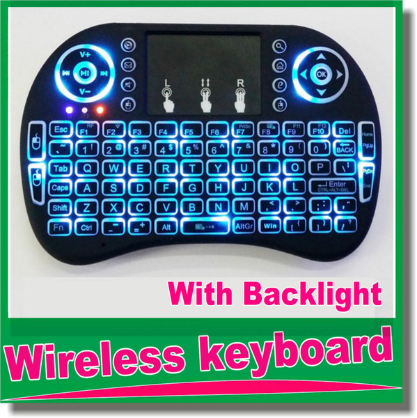 New Arrivals Fly Air Mouse 2.4G Mini i8 + i8B Wireless Keyboard With Backlight Mouse Remote Controlers Touchpad OM-D5