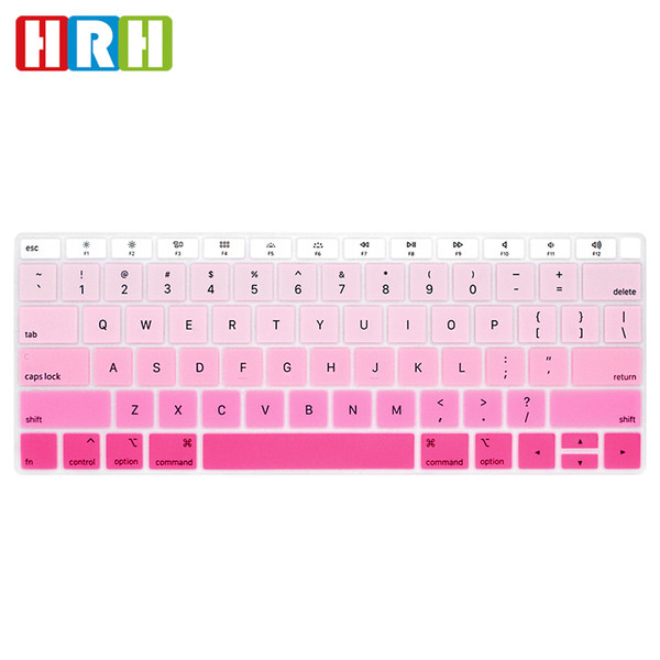 HRH English Rainbow Keyboard Cover Silicone Skin Protector for Macbook Air 13