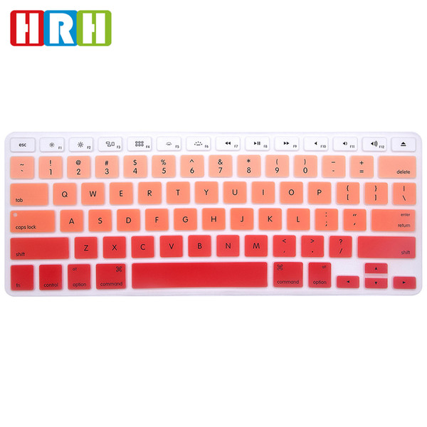 HRH English keyboard cover Rainbow Keypad Skin Protective Film For Macbook Air Pro Retina 13 15 17 USA Version