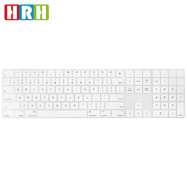 HRH Silicone Keyboard Cover Keypad Skin Protector For Apple Magic Keyboard with Numeric Keypad A1843 MQ052LL/A Released in 2017