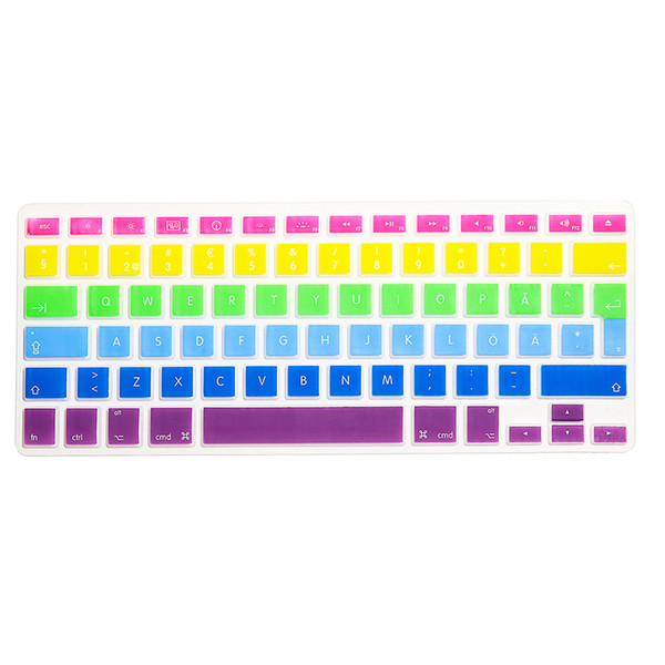 HRH Ultra-thin Rainbow Waterproof EU Swedish Silicone Keyboard Cover Skin Protector For Macbook Air Pro Retina 13 15 17 Inch