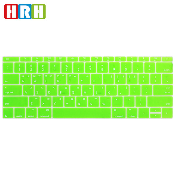 HRH US Korean Silicone Keyboard Cover Skin for MacBook New Pro 13 Inch A1708 A1988 No Touch Bar for Macbook 12 A1534 A1931