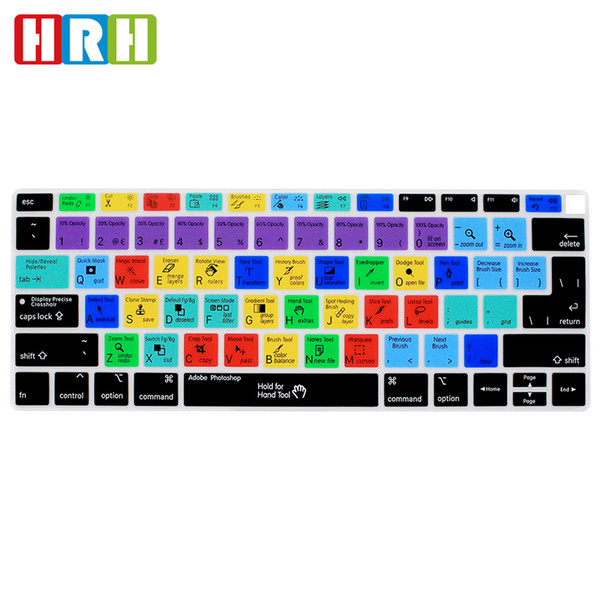 For Adobe Photoshop PS Shortcuts Hotkeys Function Keyboard Cover Silicone Skin Protector for Macbook Air 13