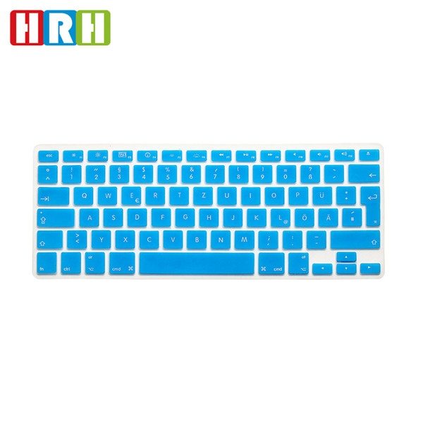 HRH Waterproof German Language EU/UK Silicone Keyboard Cover Protector Keypad Skin Protector For Macbook Air Pro Retina 13 15 17