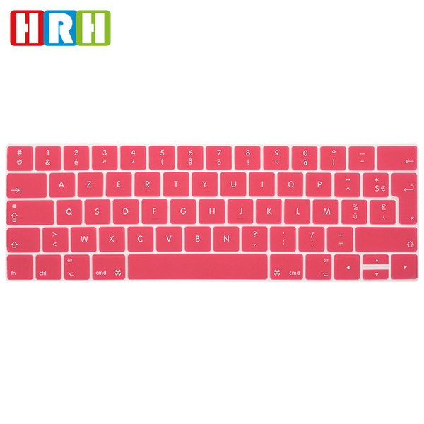 HRH EU Version French Azerty Thin Keyboard Covers Silicone Skins Protector for Macbook Pro 13 15 with Touch Bar A1706 A1707 A1989 A1990