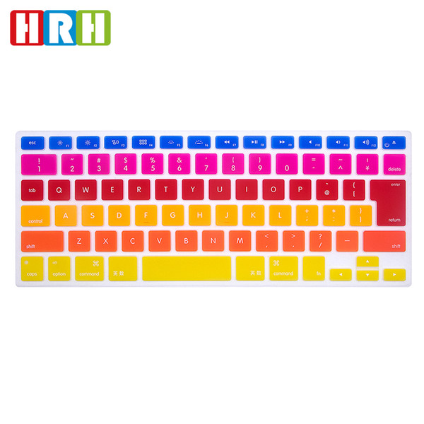 HRH High Quality Anti-dust Rainbow English Keyboard Cover Skin Protector Film for Macbook Air Pro Retina 13 15 17 Japanese Version