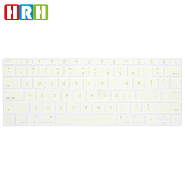 HRH Hollow Out Waterproof English Silicone Backlight Glow In The Dark Keyboard Cover Skin Protector for Macbook Retina 12 A1534 A1931