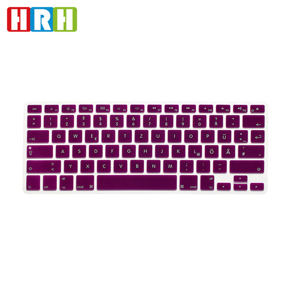 HRH German Silicone Keyboard Cover Skin Cover Protector Protective Film For Macbook Air 13 1517 Inch Pro With Retina English Version