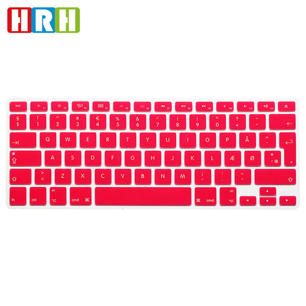 HRH Denmark Danish Language EU Silicone Keyboard Cover Protective Film Keypad Skin Protector For MacBook Pro Air Retina 13 15 17