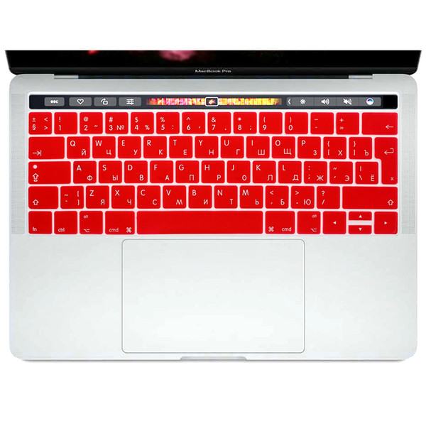 Euro Russian Silicone Keyboard Cover Protector For New MacBook Pro 13 A1706 and Pro 15 A1707 With Touch Bar Release 2017 Covers