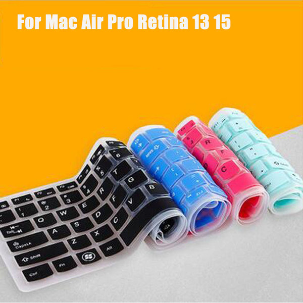 US Layout English Alphabet Silicone Keyboard Cover For MacBook Air 13 Pro 15 13 Retina Laptop Notebook Protector Sticker Skin