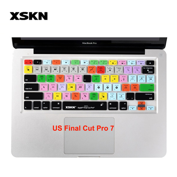 XSKN Final Cut Pro 7 Software Shortcut Design Functional Silicone Keyboard Cover for Macbook Pro, USA Warehouse 10 days to USA