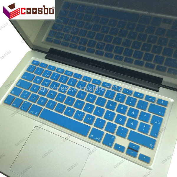 50pcs wholesale Sweden Swedish Colors Silicone Keyboard Cover Skin Protection For Mac Macbook Air Pro Retina 13 15 17 Imac G6