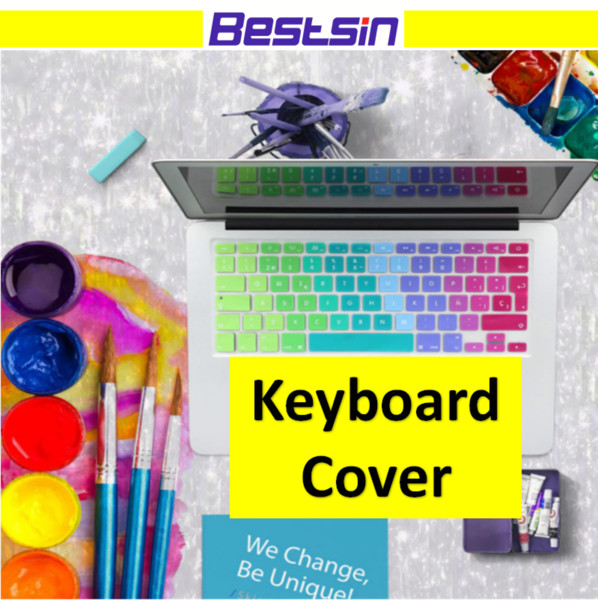 Keyboard Cover Portection Rainbow Silicone Material For Mac Air Pro Retina 11/12/13/15/17 inch Waterproof Dustproof for US EU version