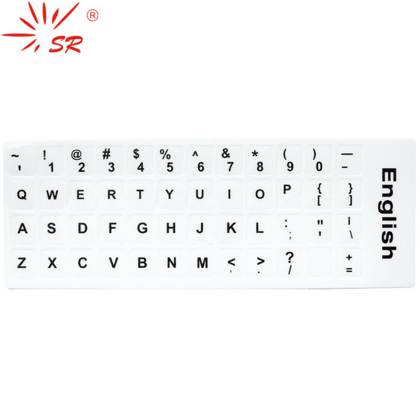 SR English Language 2 Colors Standard Waterproof e Keyboard Stickers Layout Button Letters Alphabet For Computer Laptop Keyboard