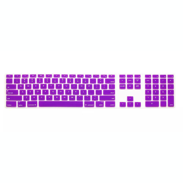 High Quality Multi Color Ultra Thin Silicone US Keyboard Skin Cover With A Numeric Keypad For Apple For iMac Free Shipping