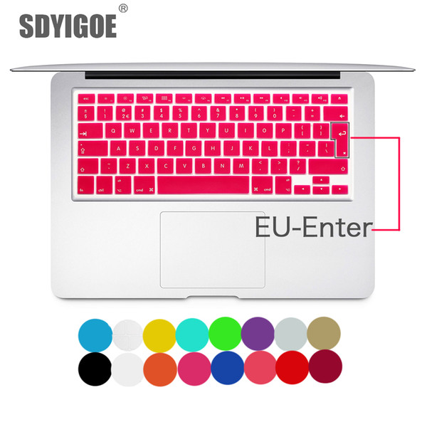 Laptop keyboard cover for macbook pro 15 inch A1466 A1502 A1278 A1398 EU Silicon Keyboard Cover Color protective film