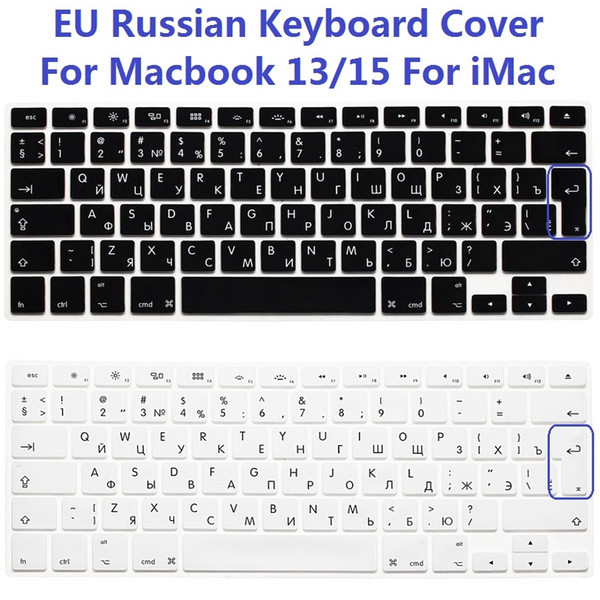 EU Euro US Version RUS Russian Keyboard Cover For Macbook Air Pro Retina 13 15 Silicone Computer Keyboard Protector For iMac